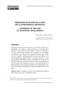 DERECHOS DE AUTOR EN LA ERA DE LA INTELIGENCIA ARTIFICIAL – universitas